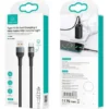 Cable de Datos USB A a Tipo C 6A 1.2M Negro U76 Con luces USAMS