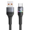Cable de Datos USB A a Tipo C 6A 1.2M Negro U76 Con luces USAMS