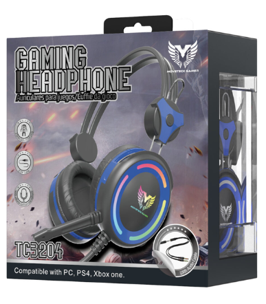 Auricular Gamer TC3204 Control de Volumen USB 2.1M RGB Negro/Azul One+
