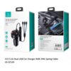 CC119 Cargador Auto C22 2 USB/3 4A 3 en 1 Micro/Tipo C/Lightning Negro USAMS