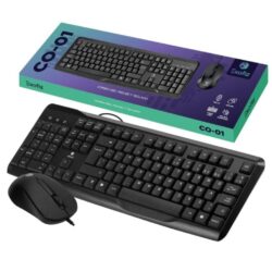 Combo USB Teclado y Mouse CO-01 Negro Exofiz