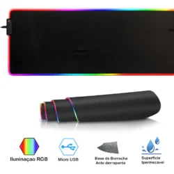 Mouse Pad Gamer Base De Goma Antideslizante Rgb