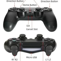 Joystick Inalámbrico Ps4 Compatible Vibración Y Salida Audio Color Negro