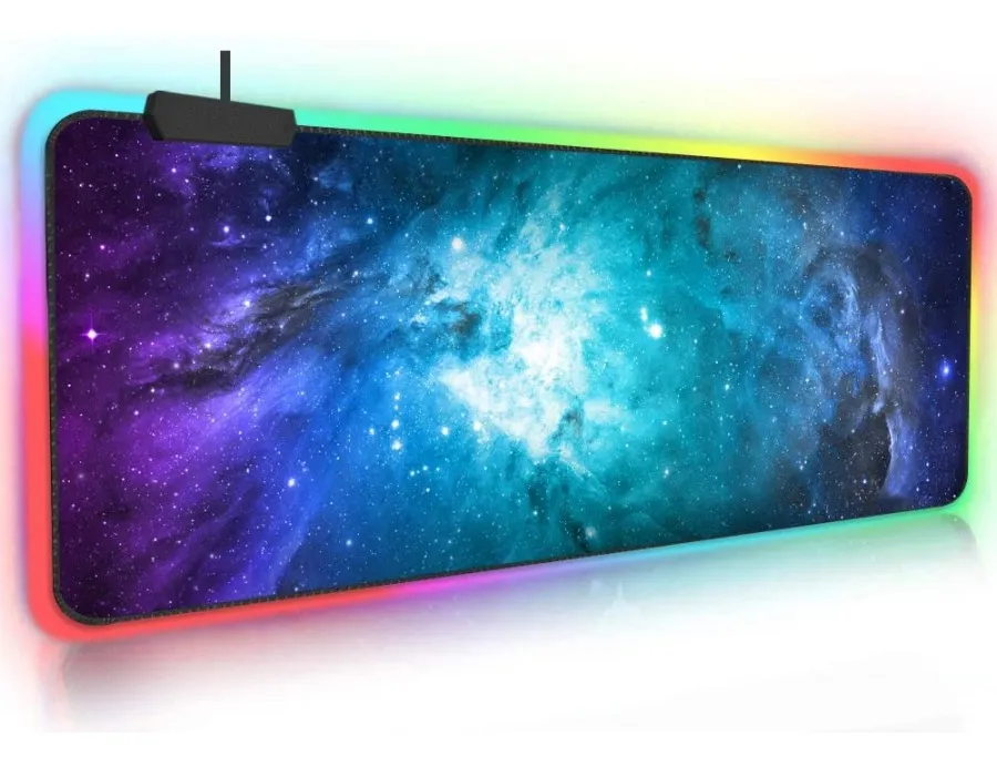 Pad Gamer Alfombra Para Teclado Y Mouse Luz Led RGB 30CM X 80CM