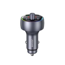 Cargador Auto Bluetooth c/Transmisor FM USB A / USB C Gris CC328 USAMS