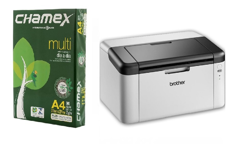 Impresora Láser Brother HL-1200 y Resma A4 Chamex 75g