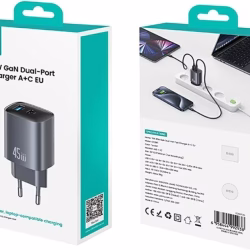 Cargador de Pared T66   45W  USB A + USB C  CC290  USAMS