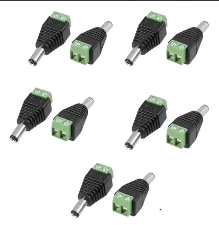 Conectores 12v 2.1mm Dc Macho/Hembra Camaras Segurid
