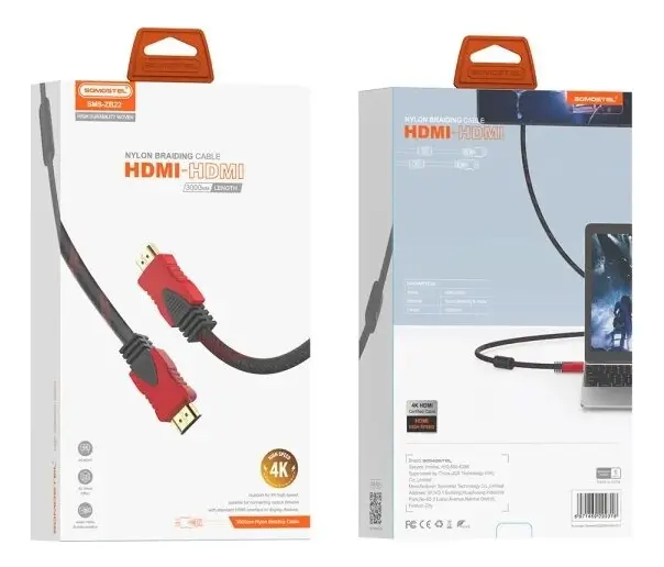 Cable Somostel Hdmi 2.0 Ultra Hd 4k 60hz De 3 Metros
