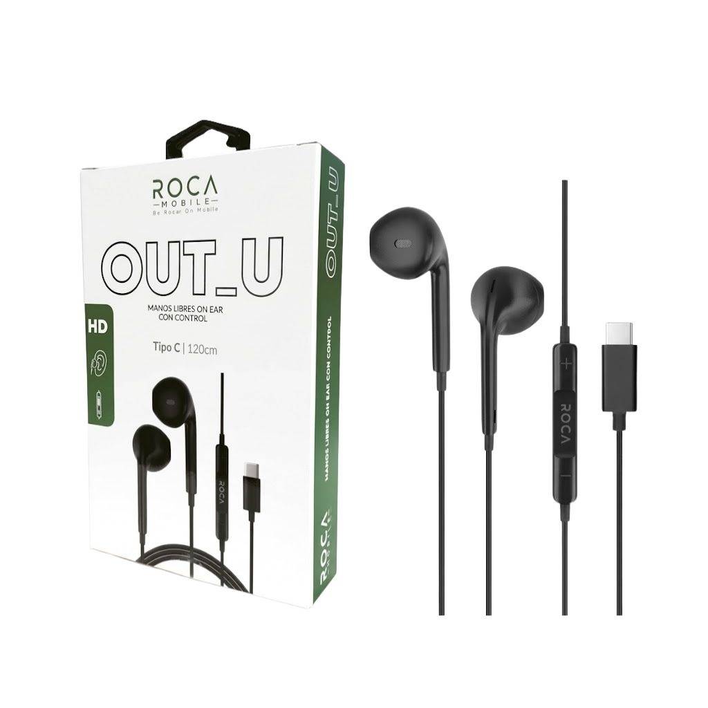 Manos Libres Stereo ROCA Out_U Tipo C Negro (tipo iPhone) Universal