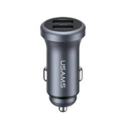 Cargador Auto 2 USB 2.4A Gris Aluminio CC320 USAMS