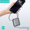 Power Bank Mini  20W  Cable Tipo C + Lightning  10.000mAh  Gris  CD240 USAMS