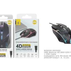 Mouse Optico Gaming NG6058 4D USB 1.35M Negro OnePlus