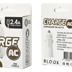 Cargador Auto BLOOX 2.4 USB A + USB C/PD (sin Cable) 48W-38W