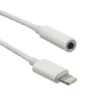 Adaptador ROCA Lightning a Lightning + 3.5 mm -Negro Audio y Carga